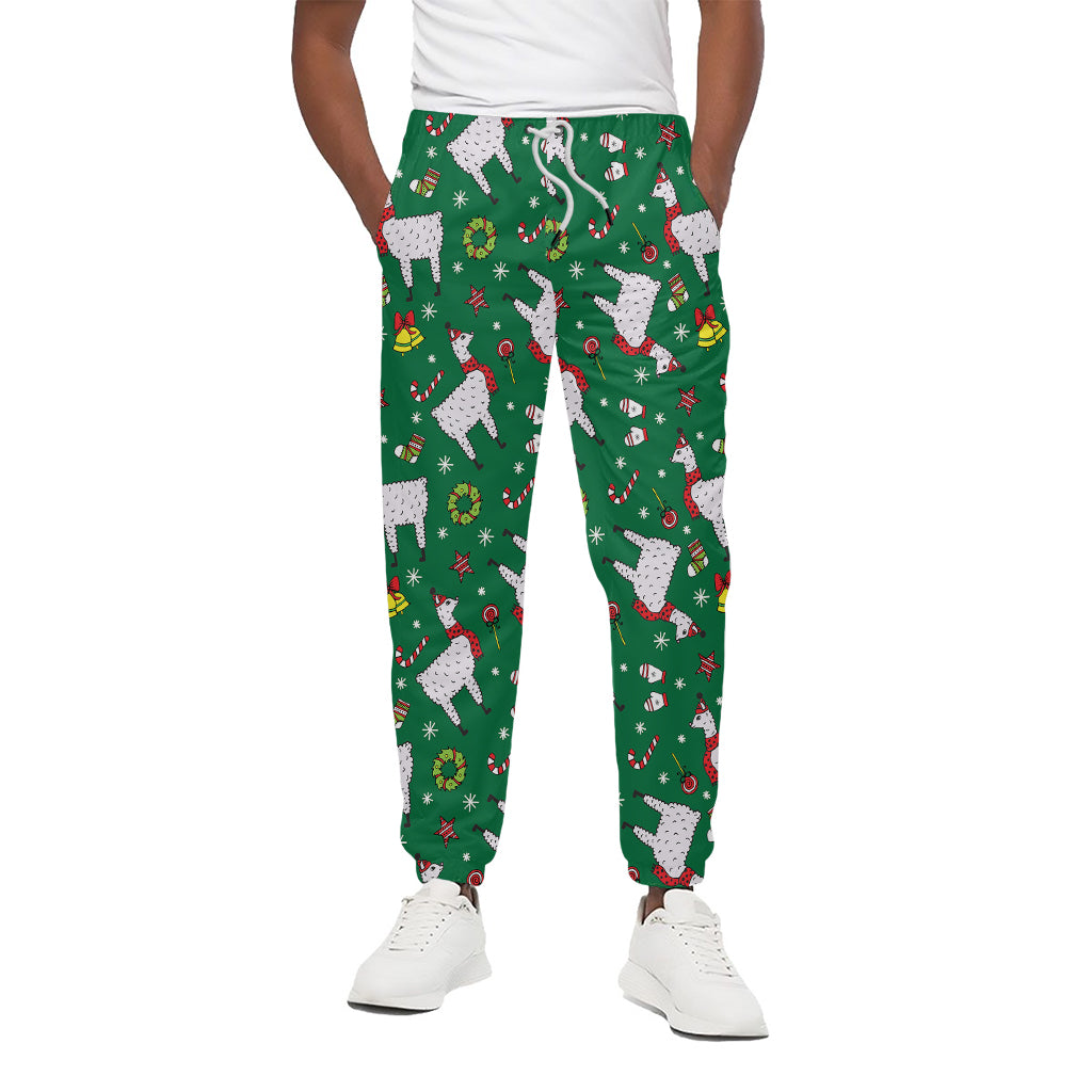 Christmas Llama Pattern Print Cotton Pants