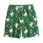 Christmas Llama Pattern Print Cotton Shorts