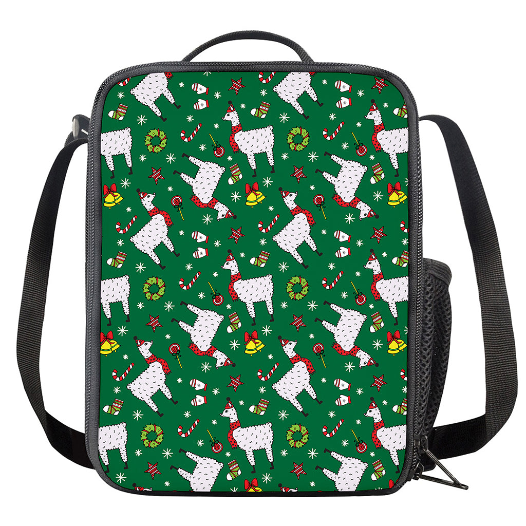Christmas Llama Pattern Print Crossbody Lunch Bag