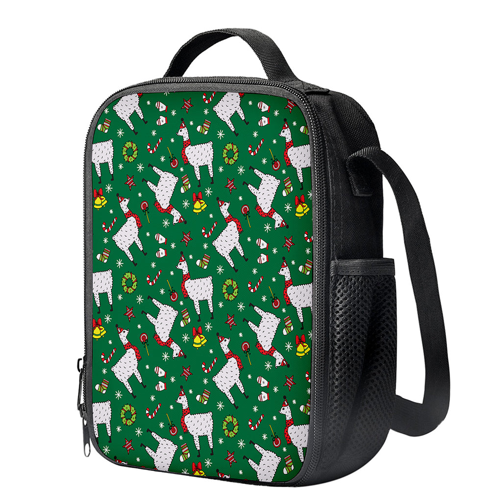Christmas Llama Pattern Print Crossbody Lunch Bag