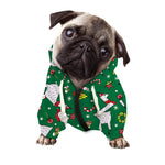 Christmas Llama Pattern Print Dog Zip Up Hoodie