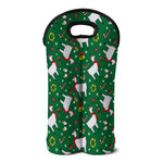 Christmas Llama Pattern Print Double Neoprene Wine Tote