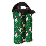 Christmas Llama Pattern Print Double Neoprene Wine Tote