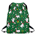 Christmas Llama Pattern Print Drawstring Backpack