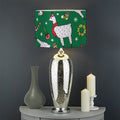 Christmas Llama Pattern Print Drum Lamp Shade