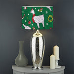 Christmas Llama Pattern Print Drum Lamp Shade