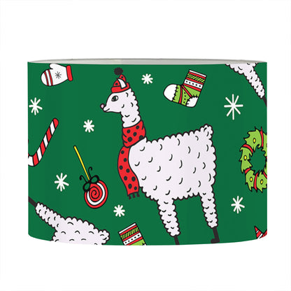 Christmas Llama Pattern Print Drum Lamp Shade