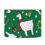 Christmas Llama Pattern Print Drum Lamp Shade