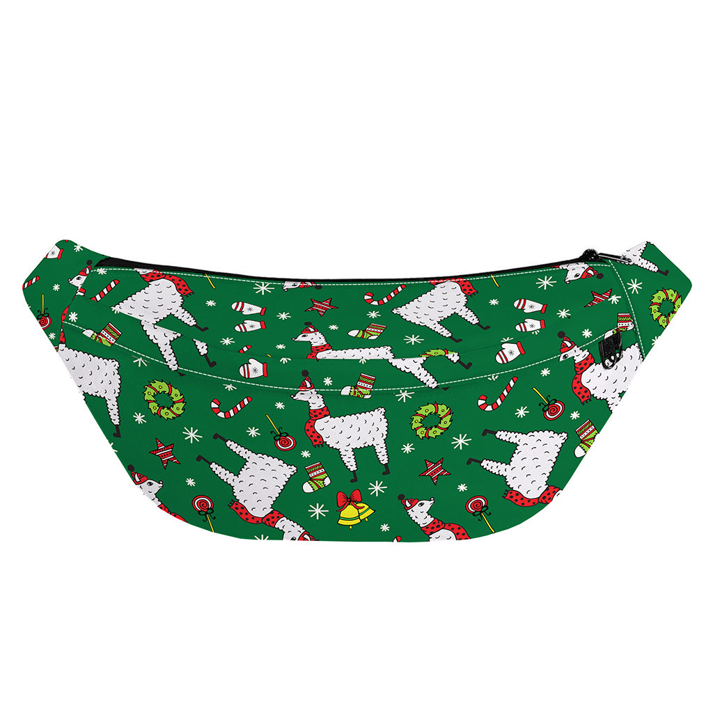 Christmas Llama Pattern Print Fanny Pack