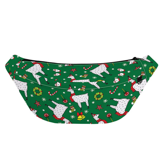 Christmas Llama Pattern Print Fanny Pack