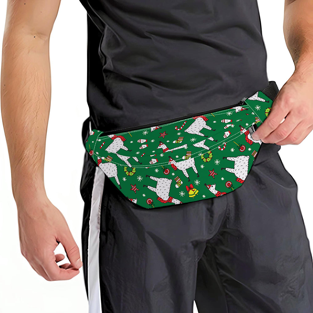 Christmas Llama Pattern Print Fanny Pack