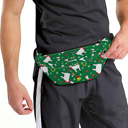 Christmas Llama Pattern Print Fanny Pack