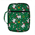 Christmas Llama Pattern Print Front Pocket Bible Bag