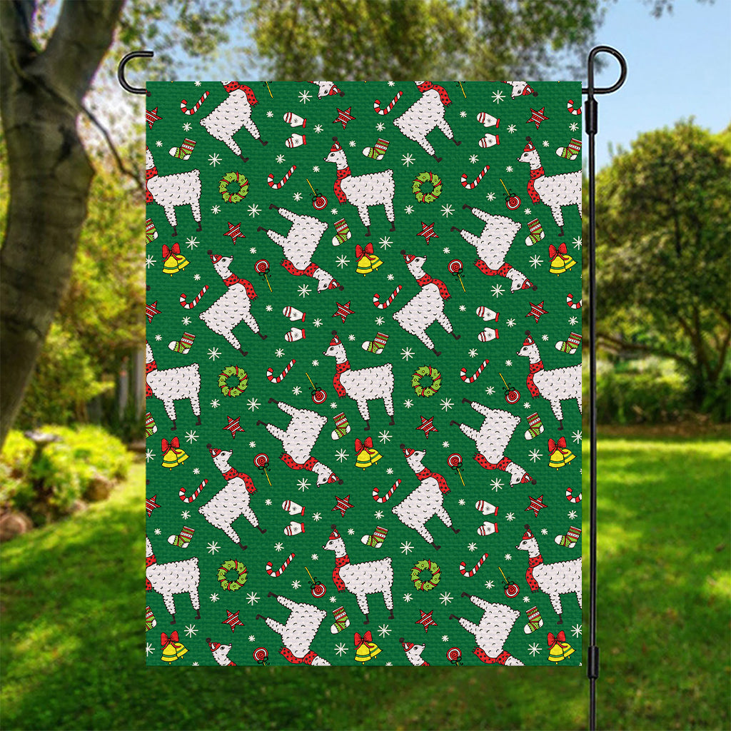 Christmas Llama Pattern Print Garden Flag