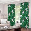 Christmas Llama Pattern Print Grommet Curtains