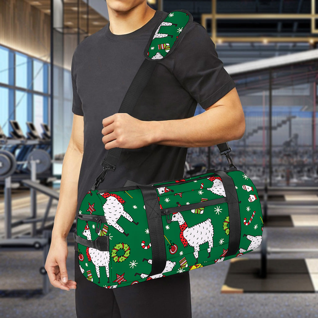 Christmas Llama Pattern Print Gym Bag
