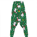 Christmas Llama Pattern Print Hammer Pants