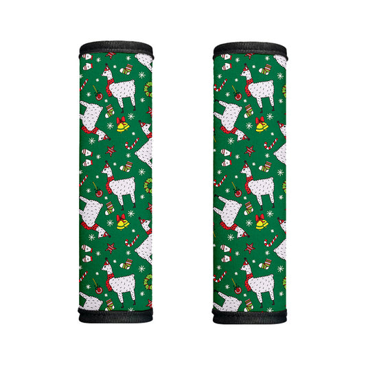 Christmas Llama Pattern Print Handle Covers