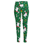 Christmas Llama Pattern Print High-Waisted Pocket Leggings