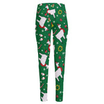 Christmas Llama Pattern Print High-Waisted Pocket Leggings