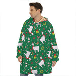 Christmas Llama Pattern Print Hoodie Blanket
