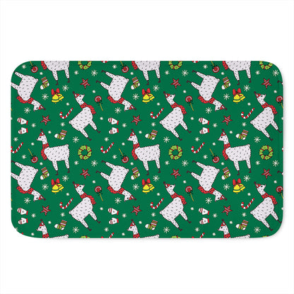 Christmas Llama Pattern Print Indoor Door Mat