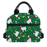 Christmas Llama Pattern Print Insulated Lunch Bag