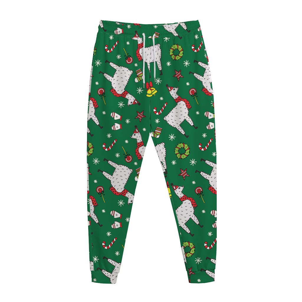 Christmas Llama Pattern Print Jogger Pants