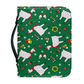 Christmas Llama Pattern Print Leather Bible Cover