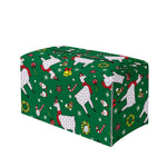 Christmas Llama Pattern Print Leather Tissue Box Cover