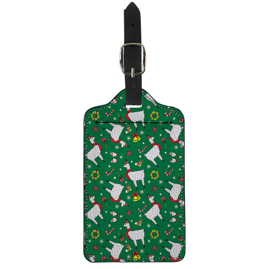 Christmas Llama Pattern Print Luggage Tag
