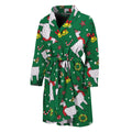 Christmas Llama Pattern Print Men's Bathrobe