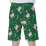 Christmas Llama Pattern Print Men's Beach Shorts