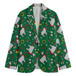 Christmas Llama Pattern Print Men's Blazer