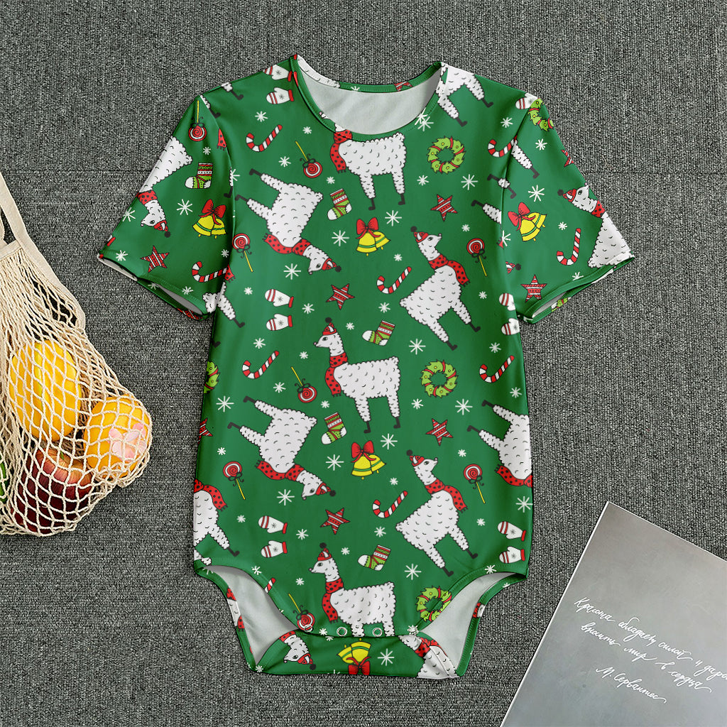 Christmas Llama Pattern Print Men's Bodysuit