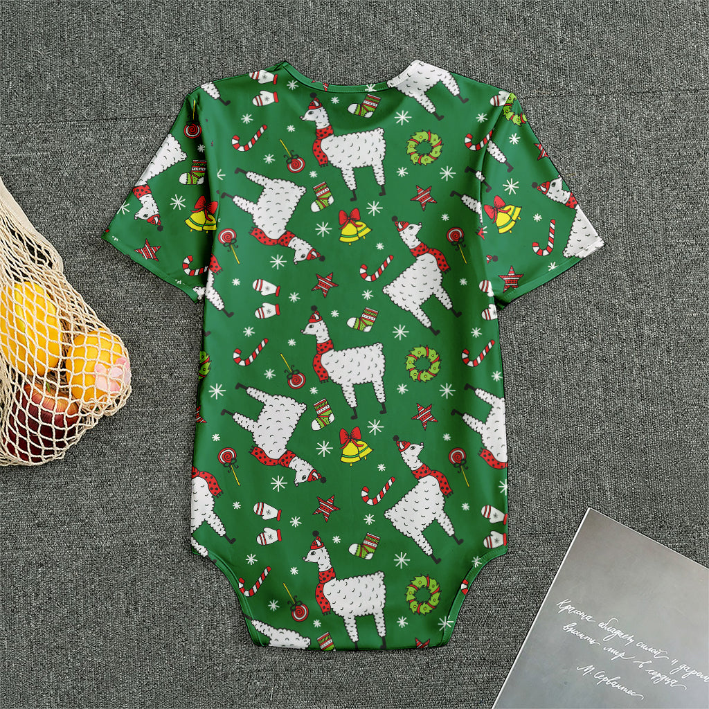 Christmas Llama Pattern Print Men's Bodysuit