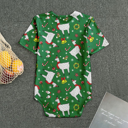 Christmas Llama Pattern Print Men's Bodysuit