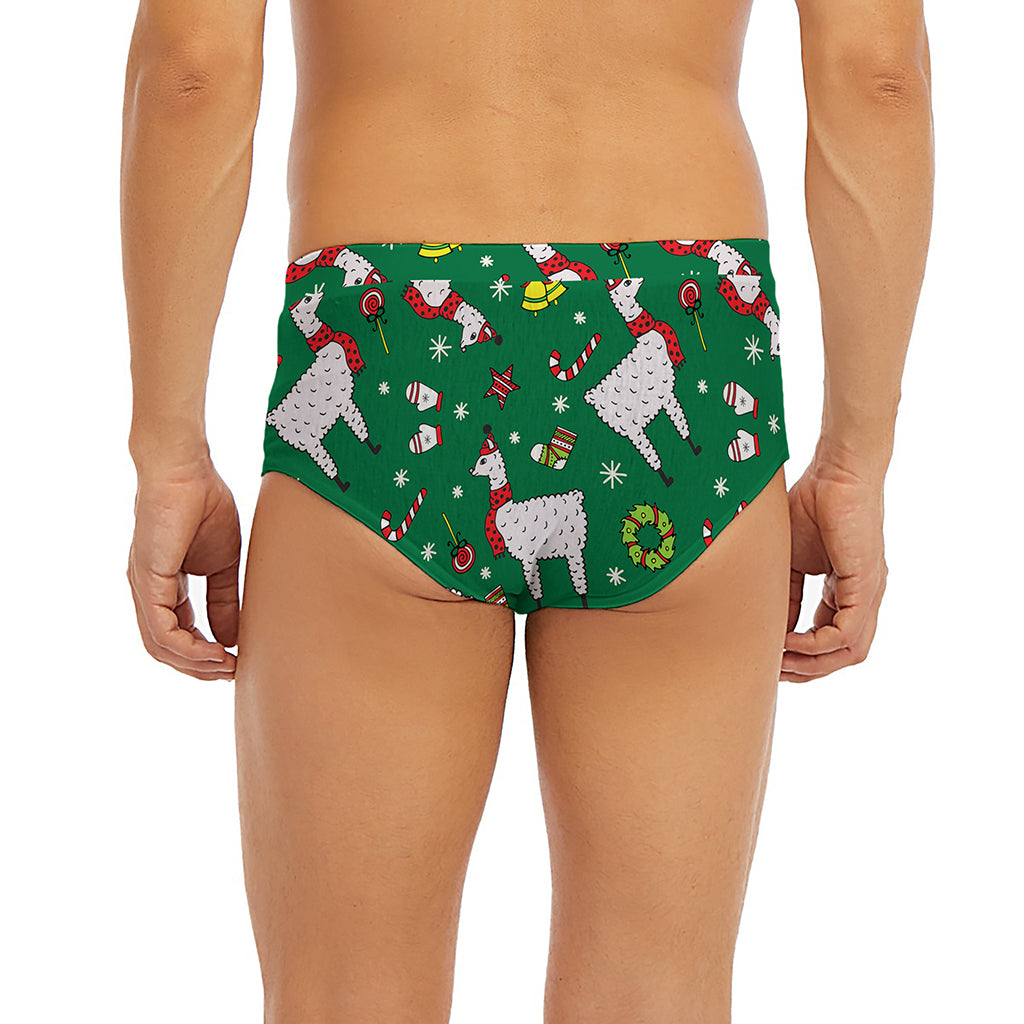 Christmas Llama Pattern Print Men's Briefs