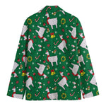 Christmas Llama Pattern Print Men's Cotton Blazer