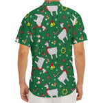 Christmas Llama Pattern Print Men's Deep V-Neck Shirt