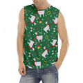 Christmas Llama Pattern Print Men's Fitness Tank Top