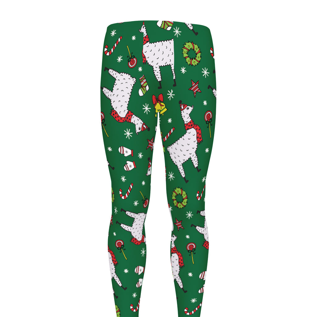 Christmas Llama Pattern Print Men's leggings