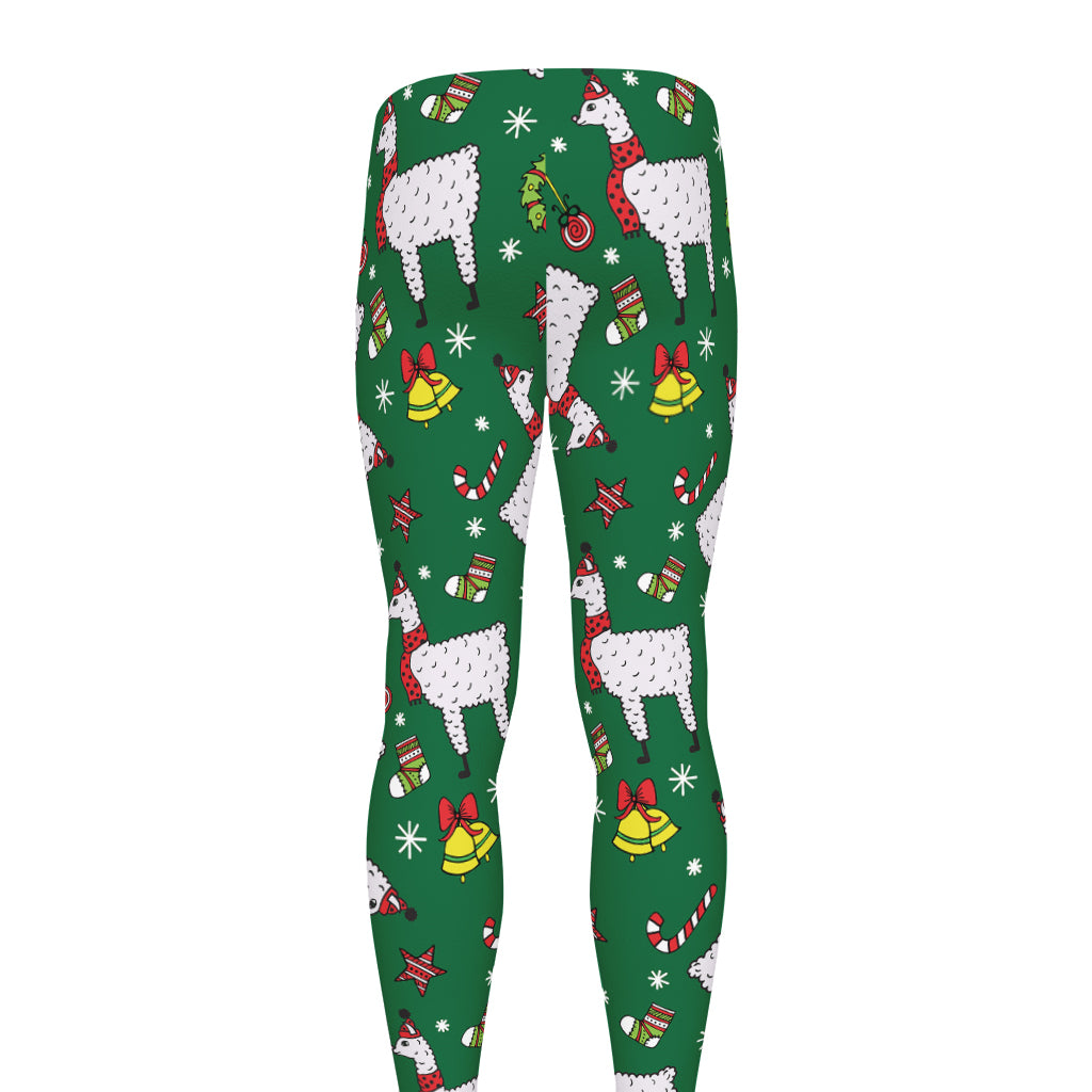 Christmas Llama Pattern Print Men's leggings