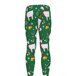 Christmas Llama Pattern Print Men's leggings