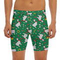 Christmas Llama Pattern Print Men's Long Boxer Briefs