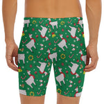Christmas Llama Pattern Print Men's Long Boxer Briefs