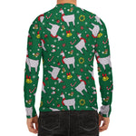 Christmas Llama Pattern Print Men's Long Sleeve Rash Guard