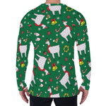 Christmas Llama Pattern Print Men's Long Sleeve T-Shirt