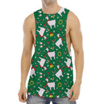 Christmas Llama Pattern Print Men's Muscle Tank Top