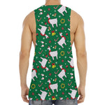 Christmas Llama Pattern Print Men's Muscle Tank Top